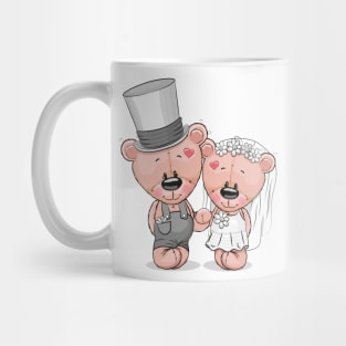 Cute newlywed teddy bears. Mug